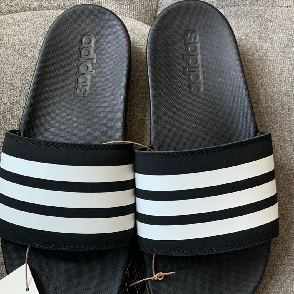 adidas Black and White Women's Slippers